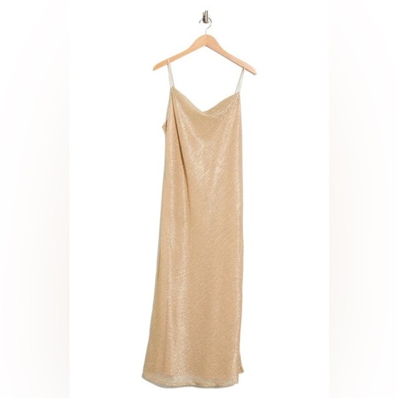 MARINA Dresses & Skirts - MARINA Shimmering Gold Backless Dress